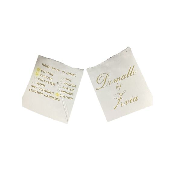 VTG Domallo Sweater Women’s Size M Handmade In Israel Leather Faux Pearls Knit - Picture 6 of 6